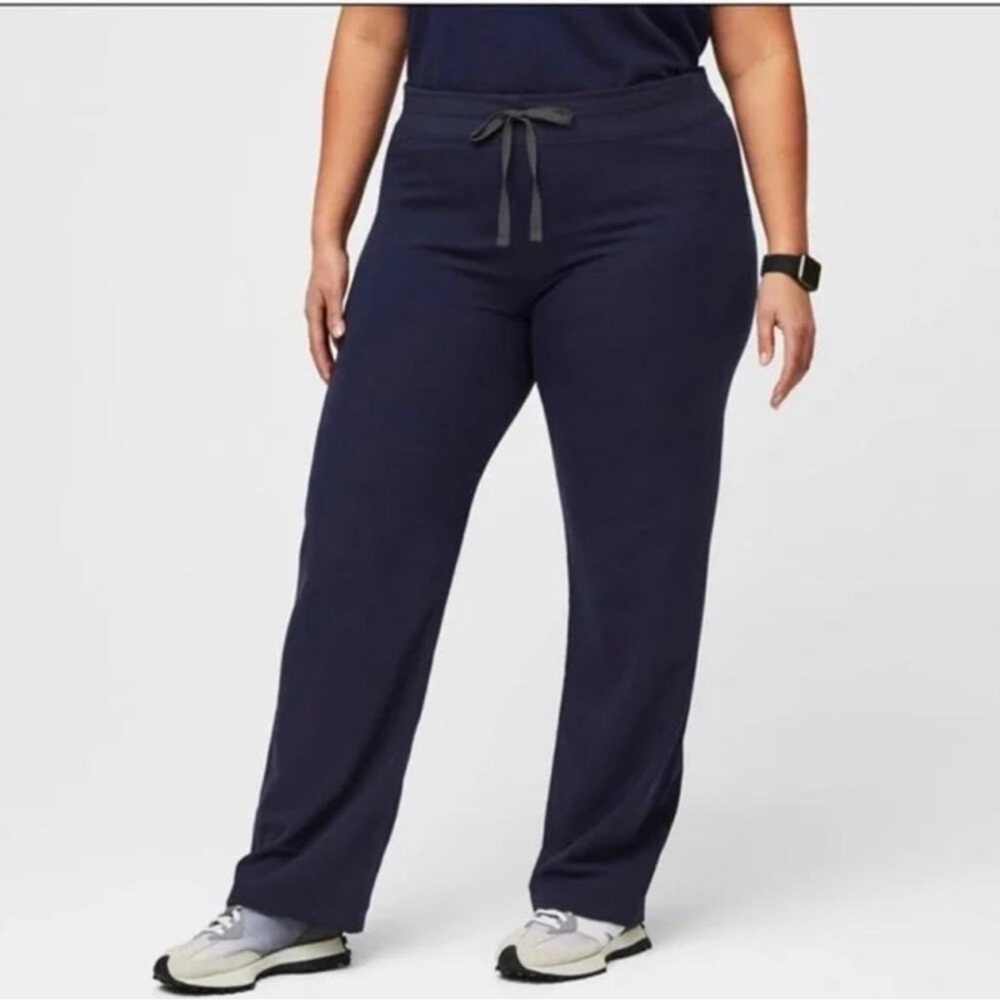 Figs Navy Wide Leg Pants